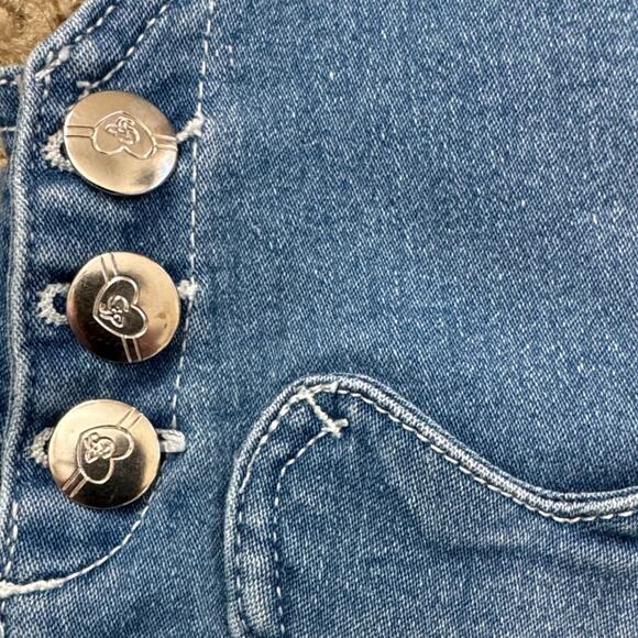 Cutie Patootie Girls Unicorn Denim Shortalls – Size 7, Heart Pockets - Picture 6 of 8